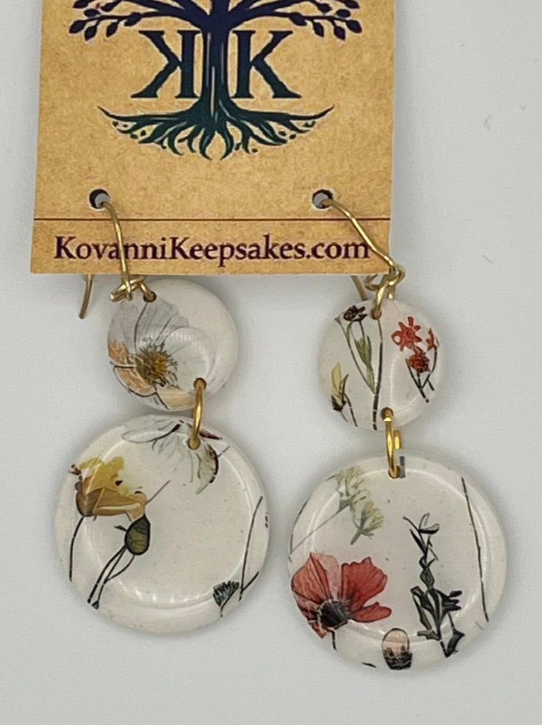 Floral Double‑Circle Earrings