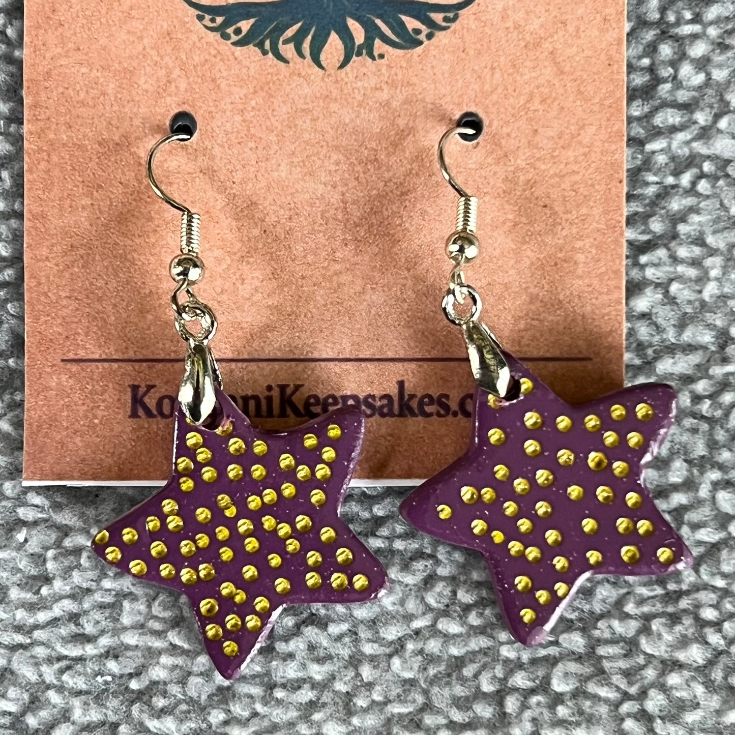 Purple Star Hook Earrings