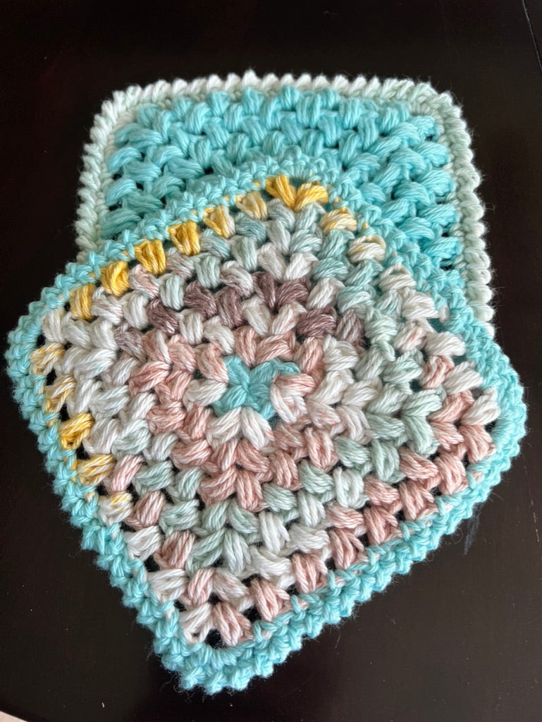 🧶 Hand‑Crocheted Washcloths — 100% Cotton