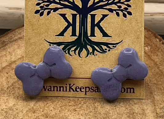 Purple Bow Stud Earrings