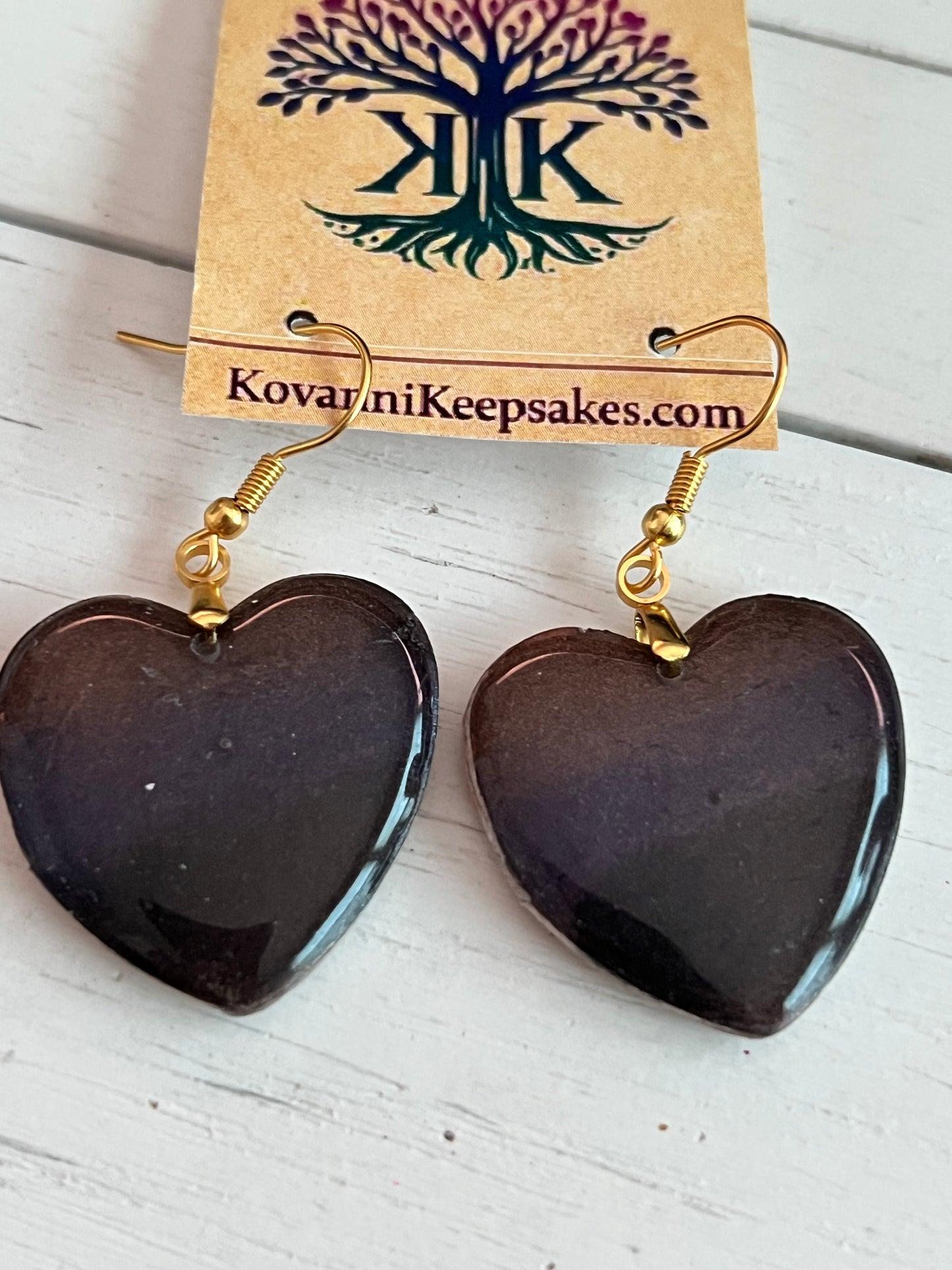 Dark Heart Clay Earrings