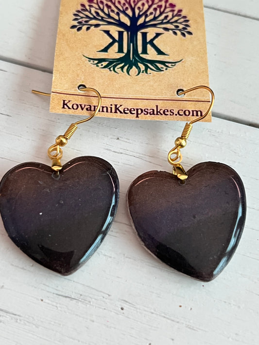 Dark Heart Clay Earrings