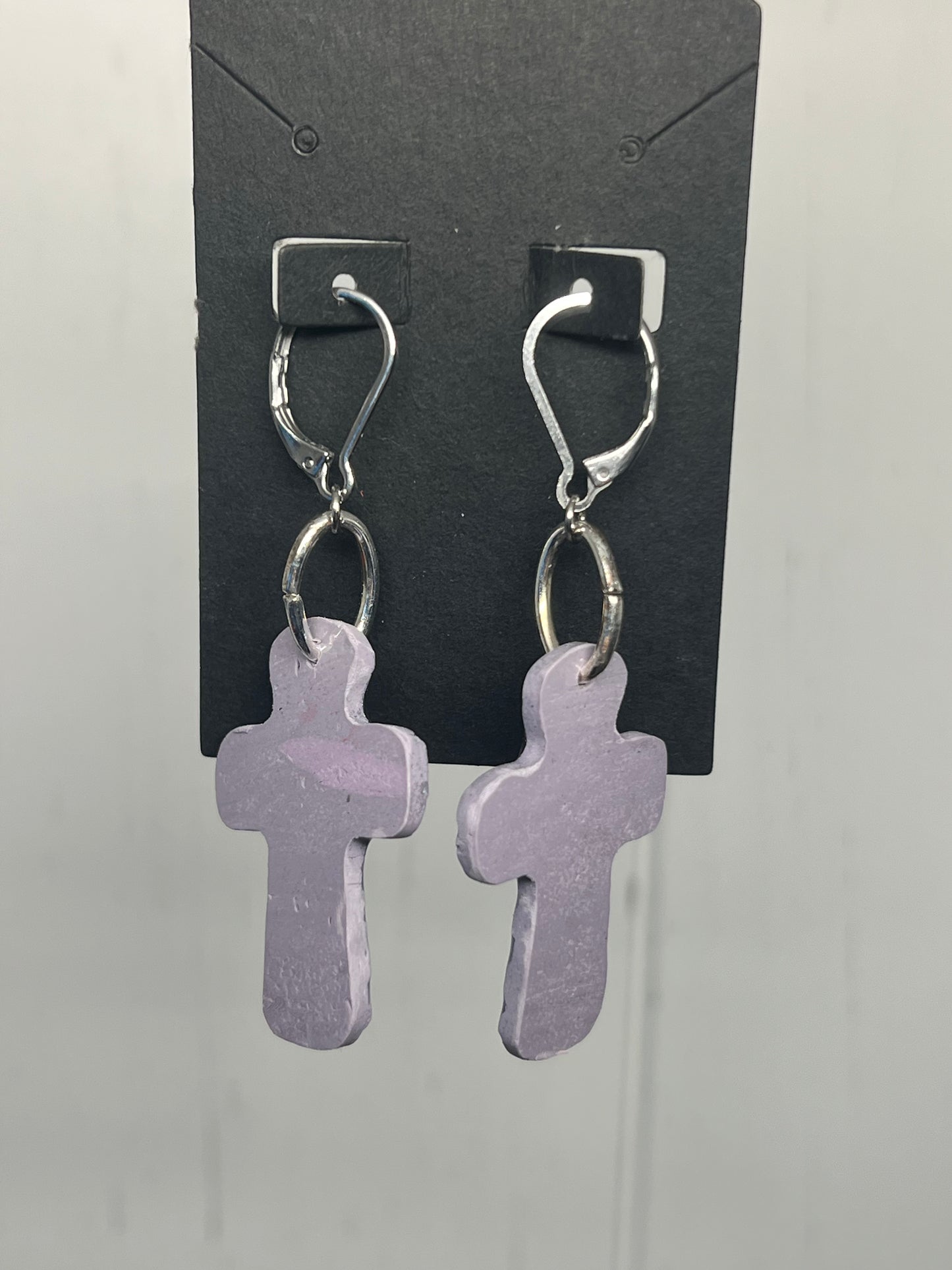 Handcrafted Cross Clay Earrings