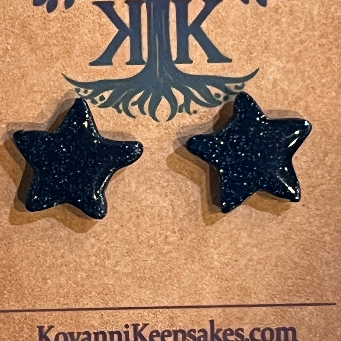 Midnight Glitter Star Studs
