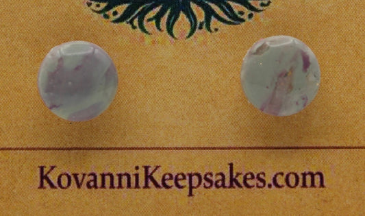 Purple & Light Green Swirl Round Studs