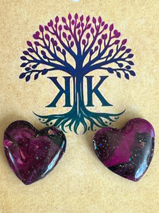 Handcrafted Heart Clay Earrings