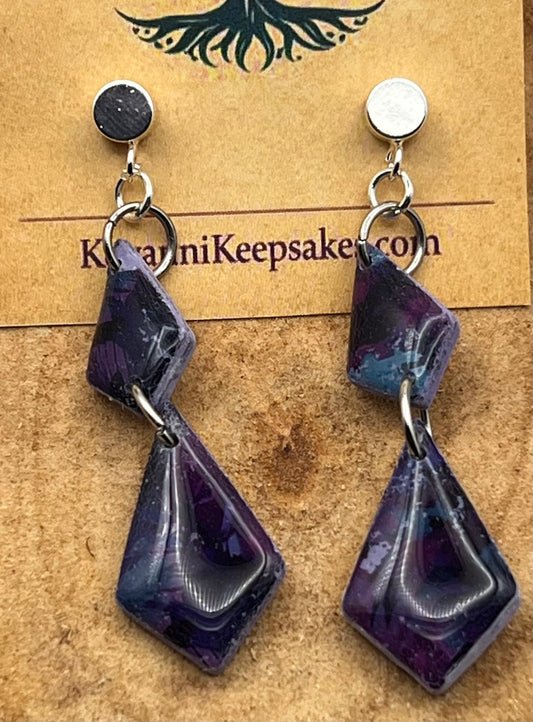 Marbled Geometric Earrings
