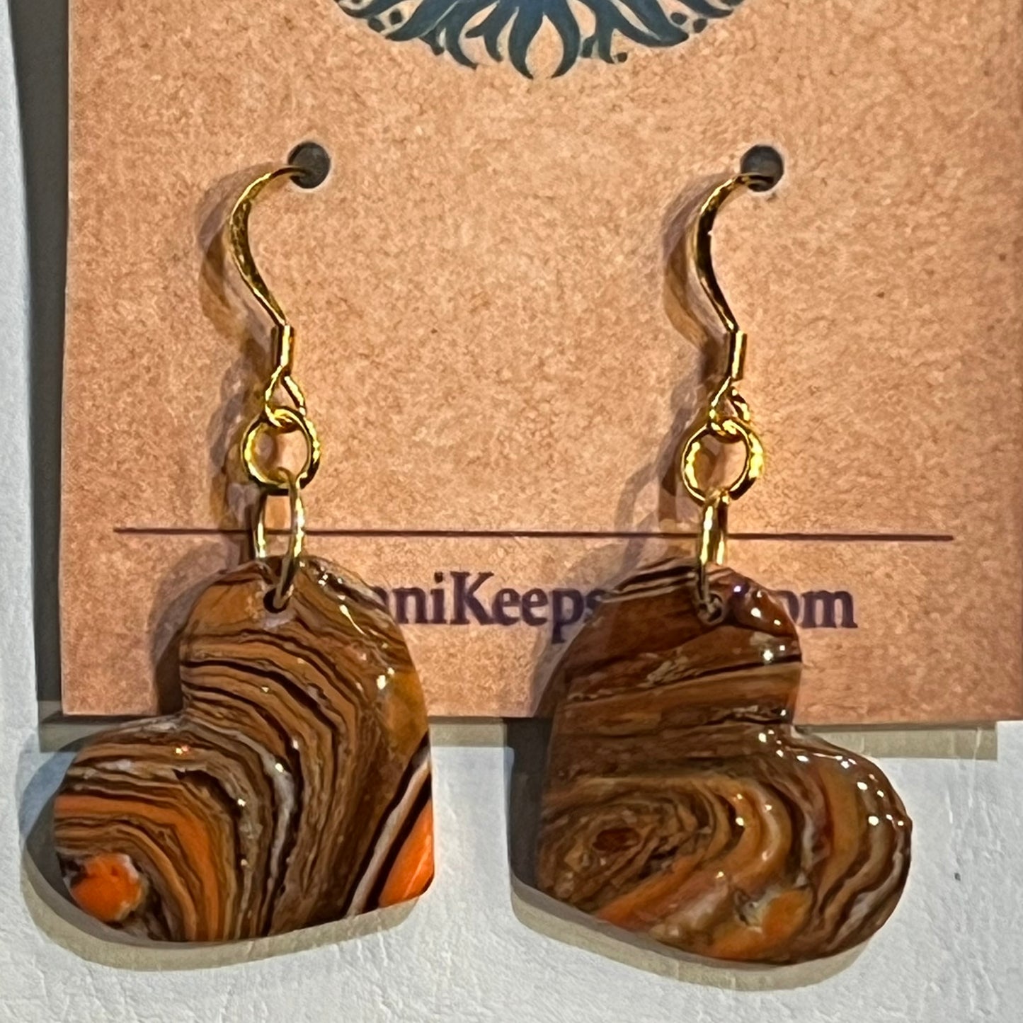 Browns‑Inspired Heart Earrings