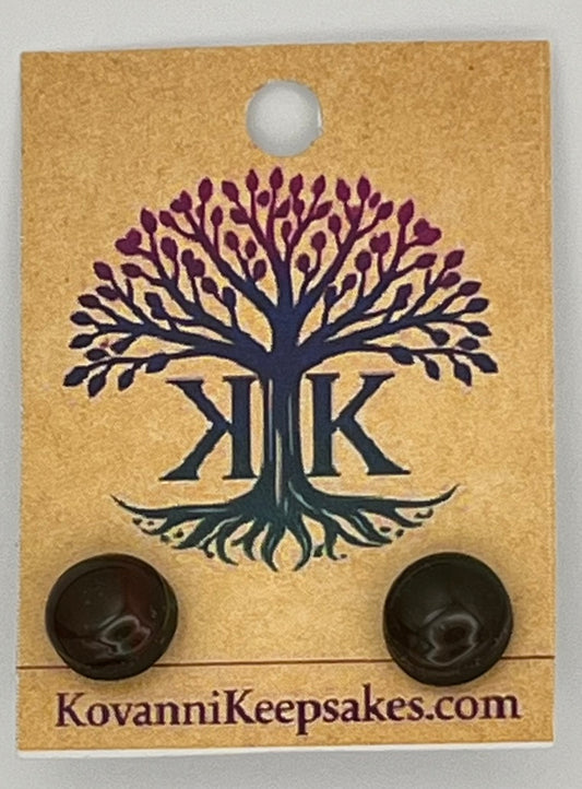 Reddish‑Brown & Green Marbled Clay Studs