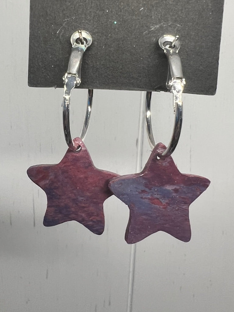 Handcrafted Star Clay Earrings