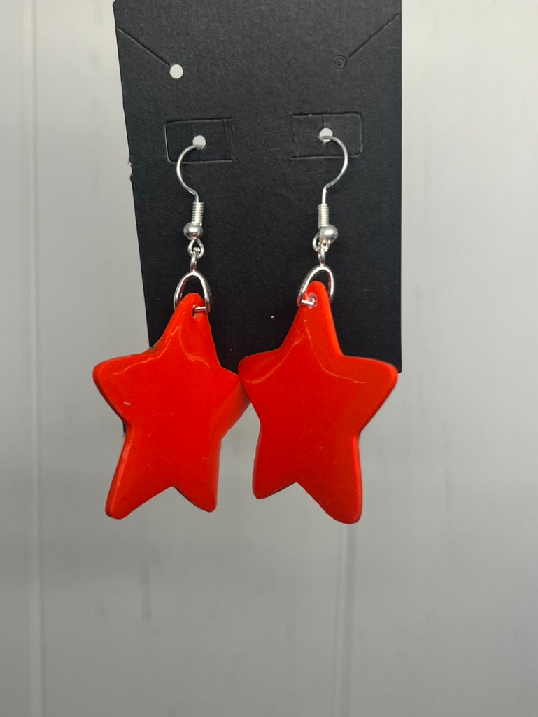 Handcrafted Star Clay Earrings