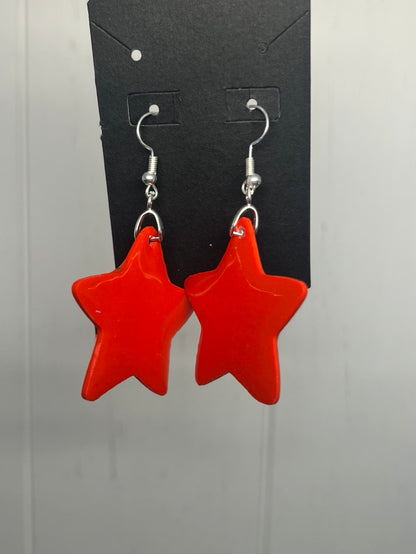 Handcrafted Star Clay Earrings