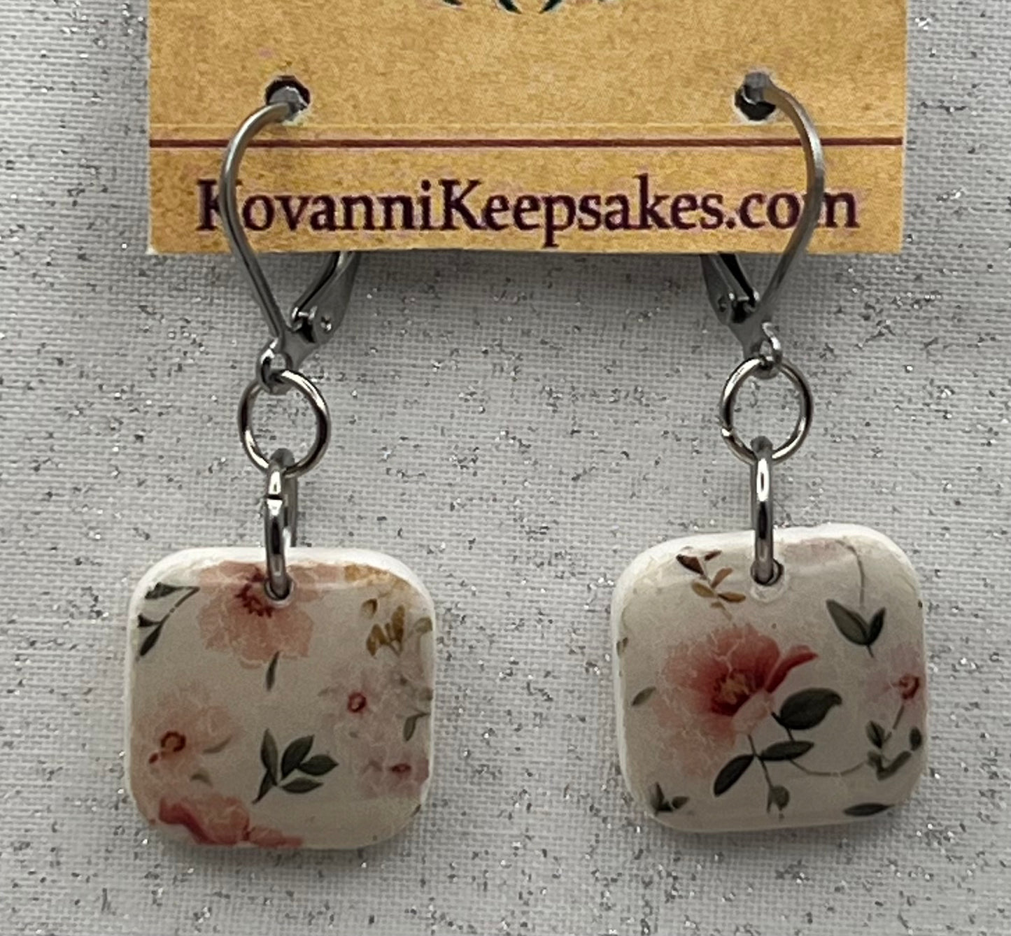 Floral Square Earrings