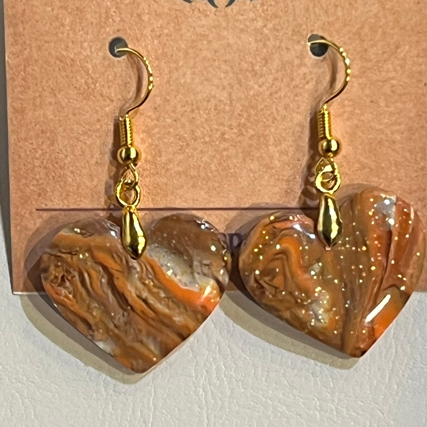 Browns‑Inspired Heart Earrings