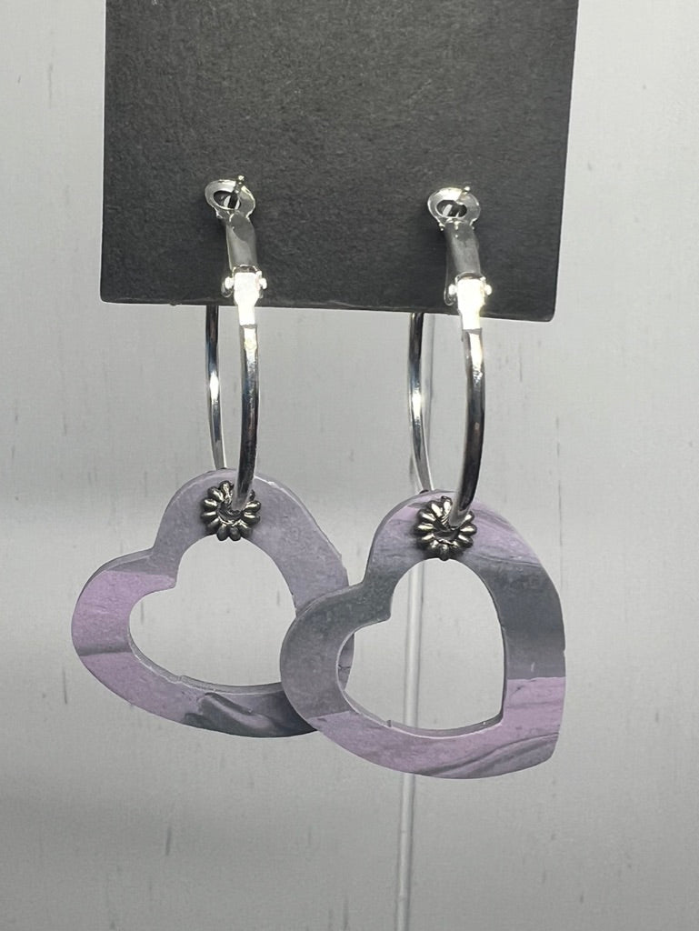 Handcrafted Heart Clay Earrings