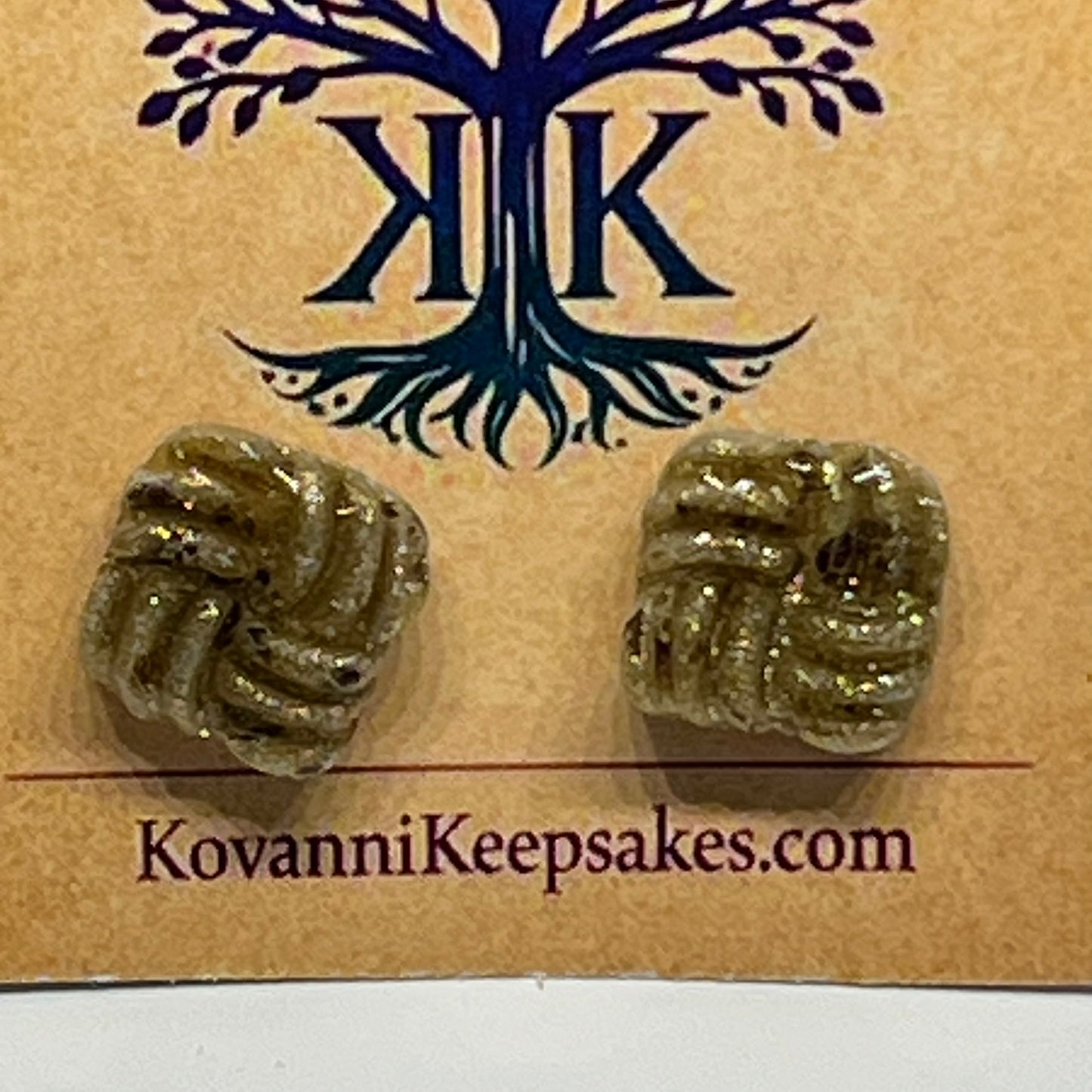 Textured Glitter Square Studs