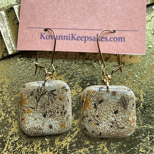 Floral Resin Dangle Earrings