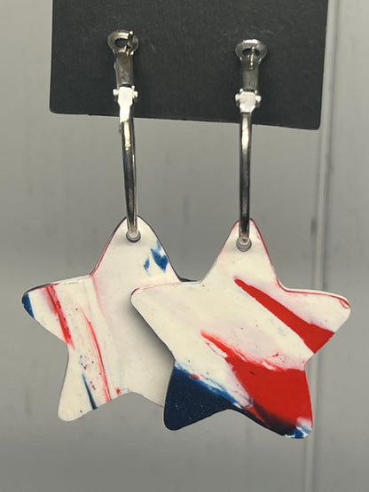 Handcrafted Star Clay Earrings