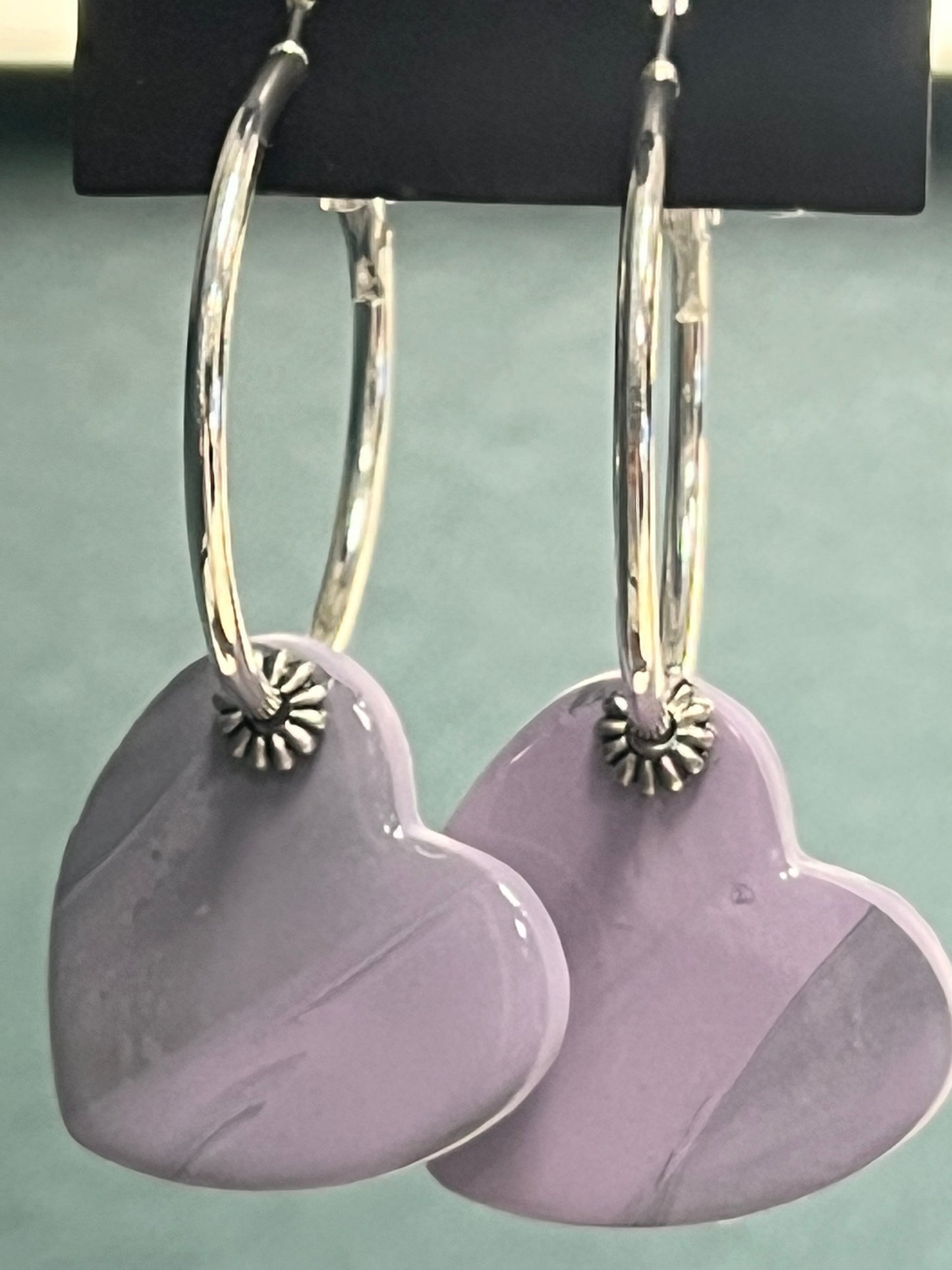 Handcrafted Heart Clay Earrings