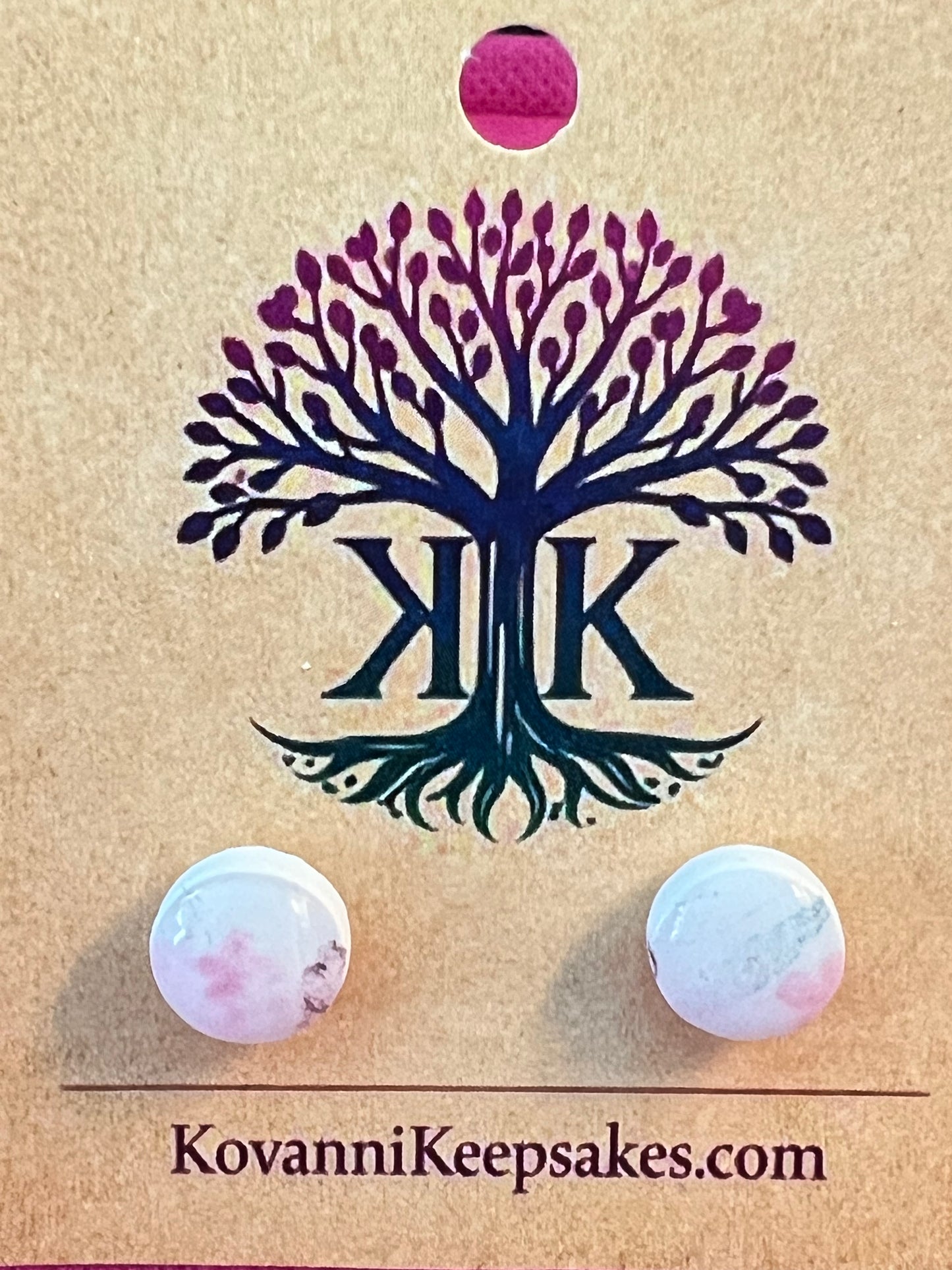 White & Soft Floral Stud Earrings