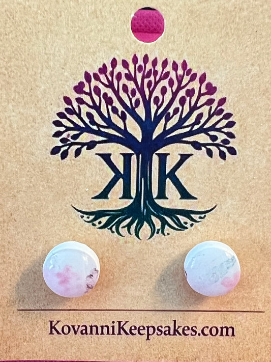 White & Soft Floral Stud Earrings