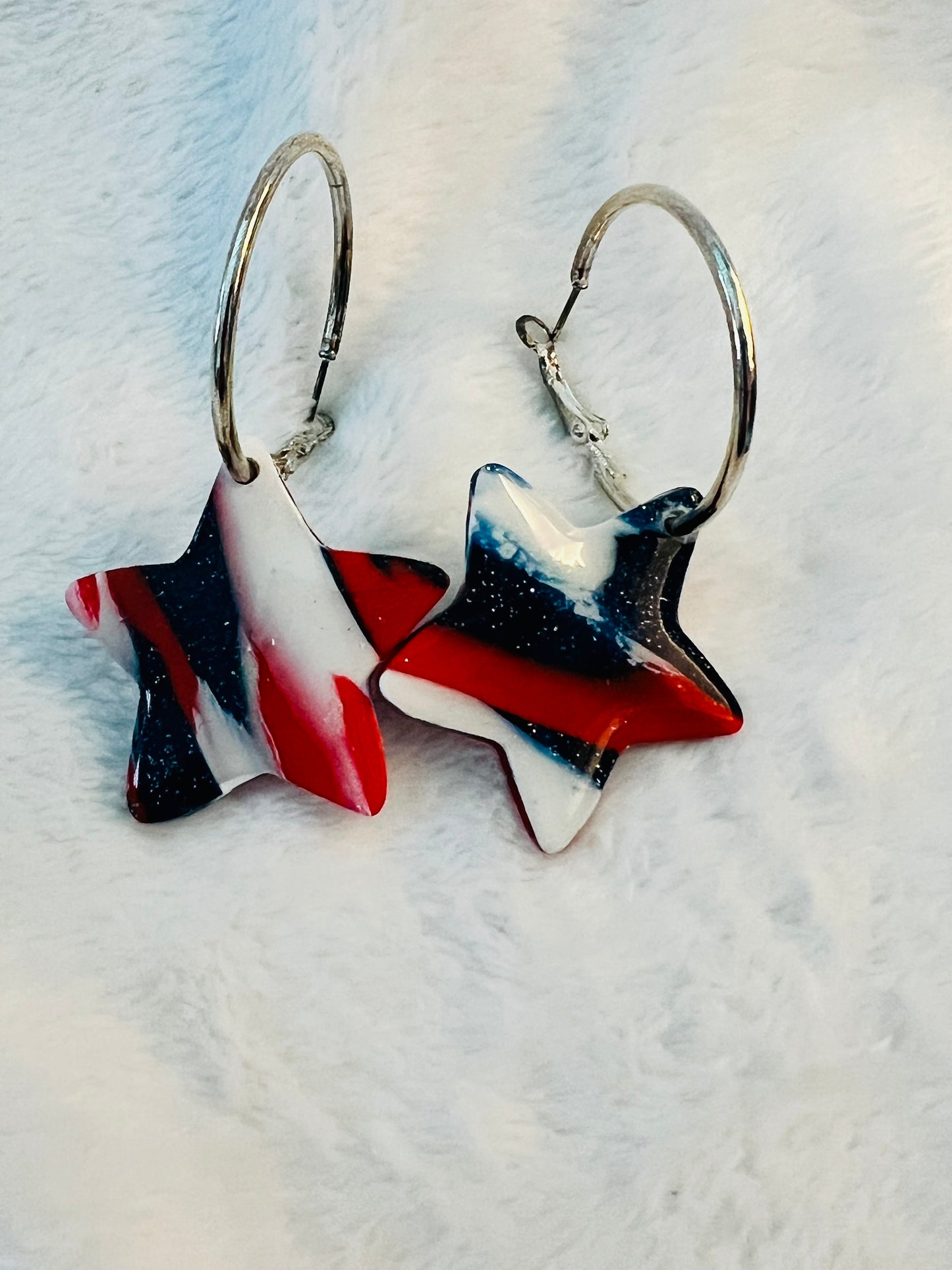 Patriotic Star Hoop Earrings
