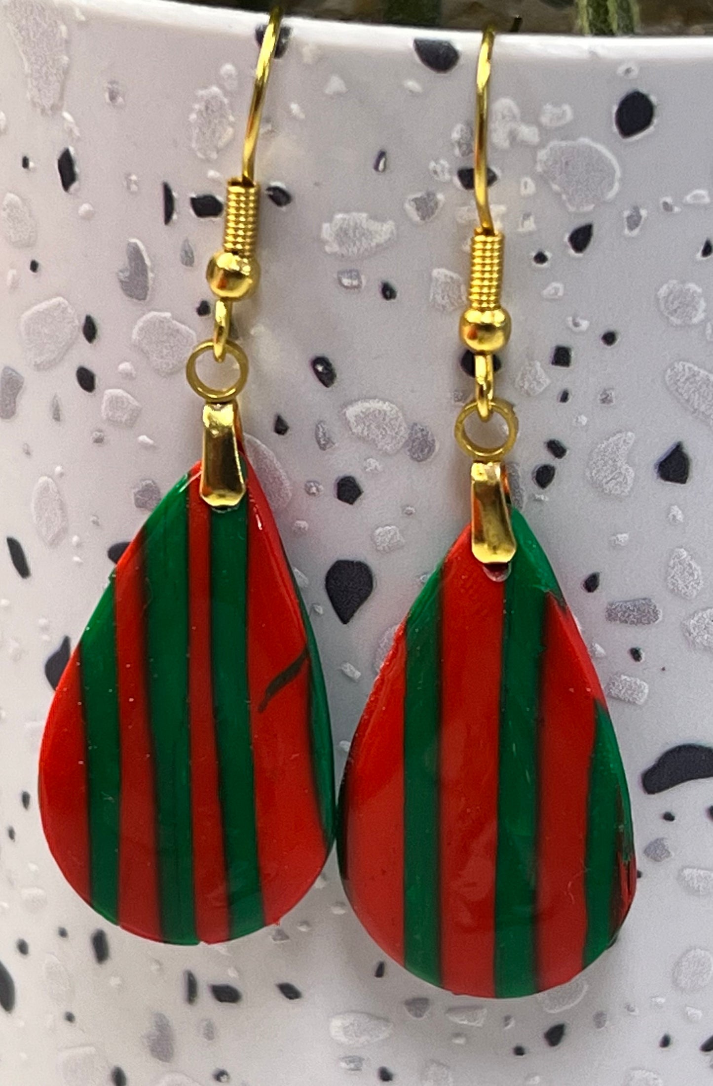 Striped Teardrop Earrings