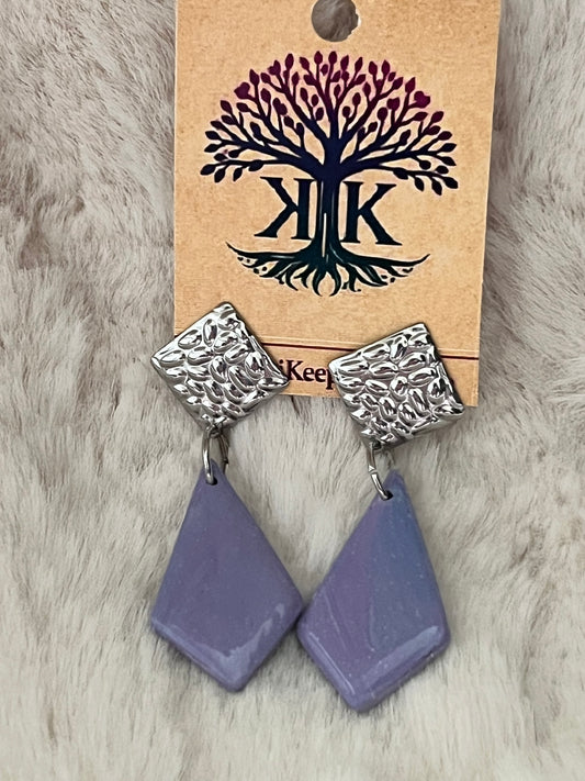 Lavender Geometric Clay Earrings