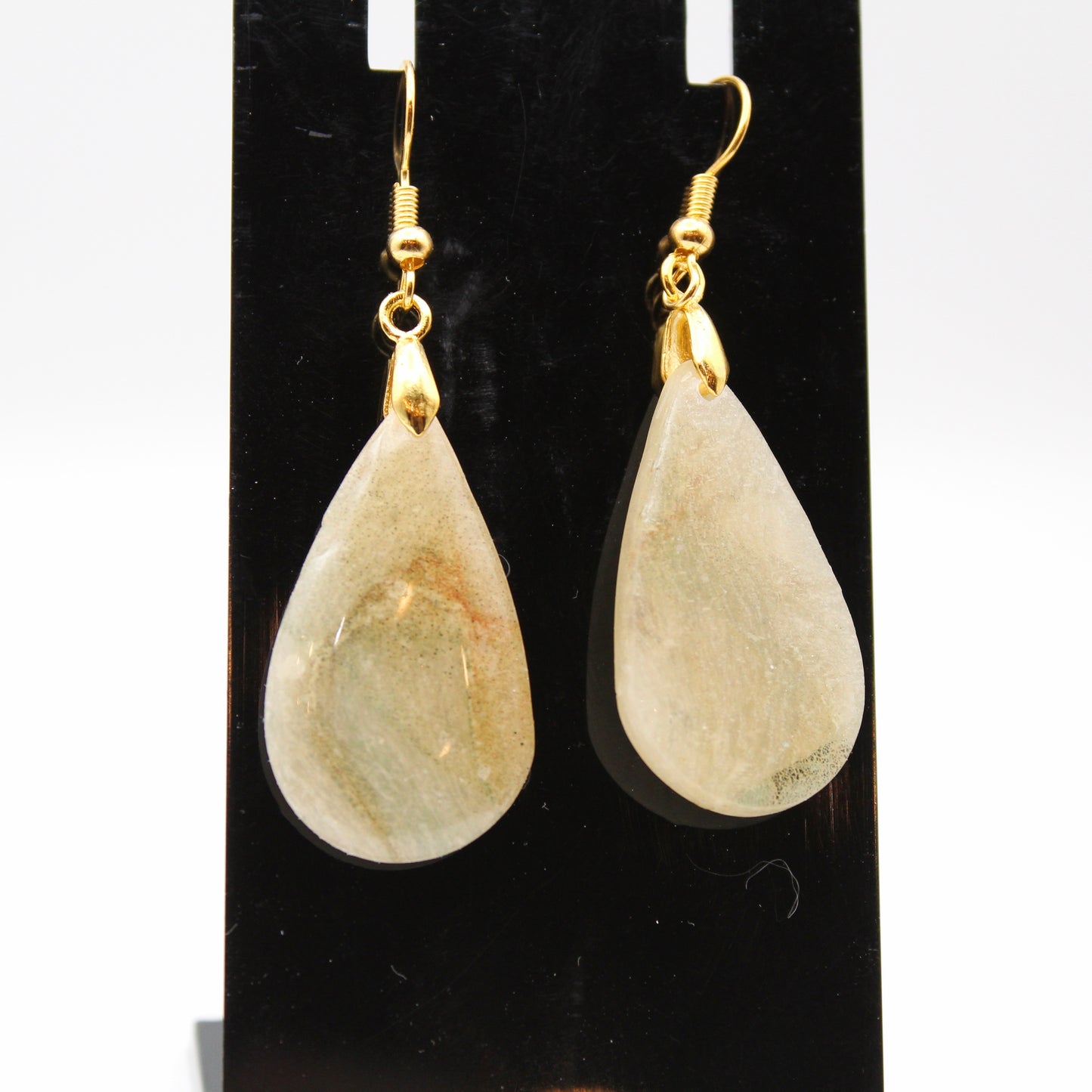 Natural Stone‑Look Teardrop Earrings