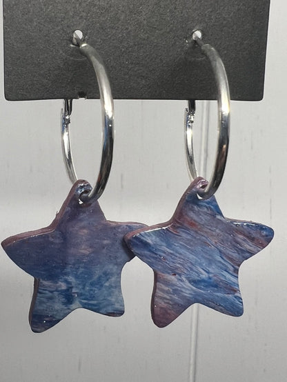 Handcrafted Star Clay Earrings