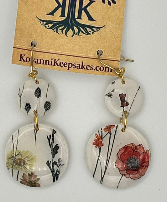 Floral Double‑Circle Earrings