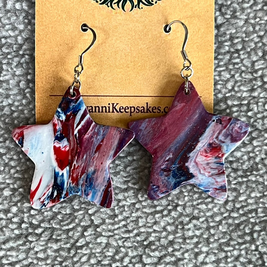 Patriotic Star Hook Earrings