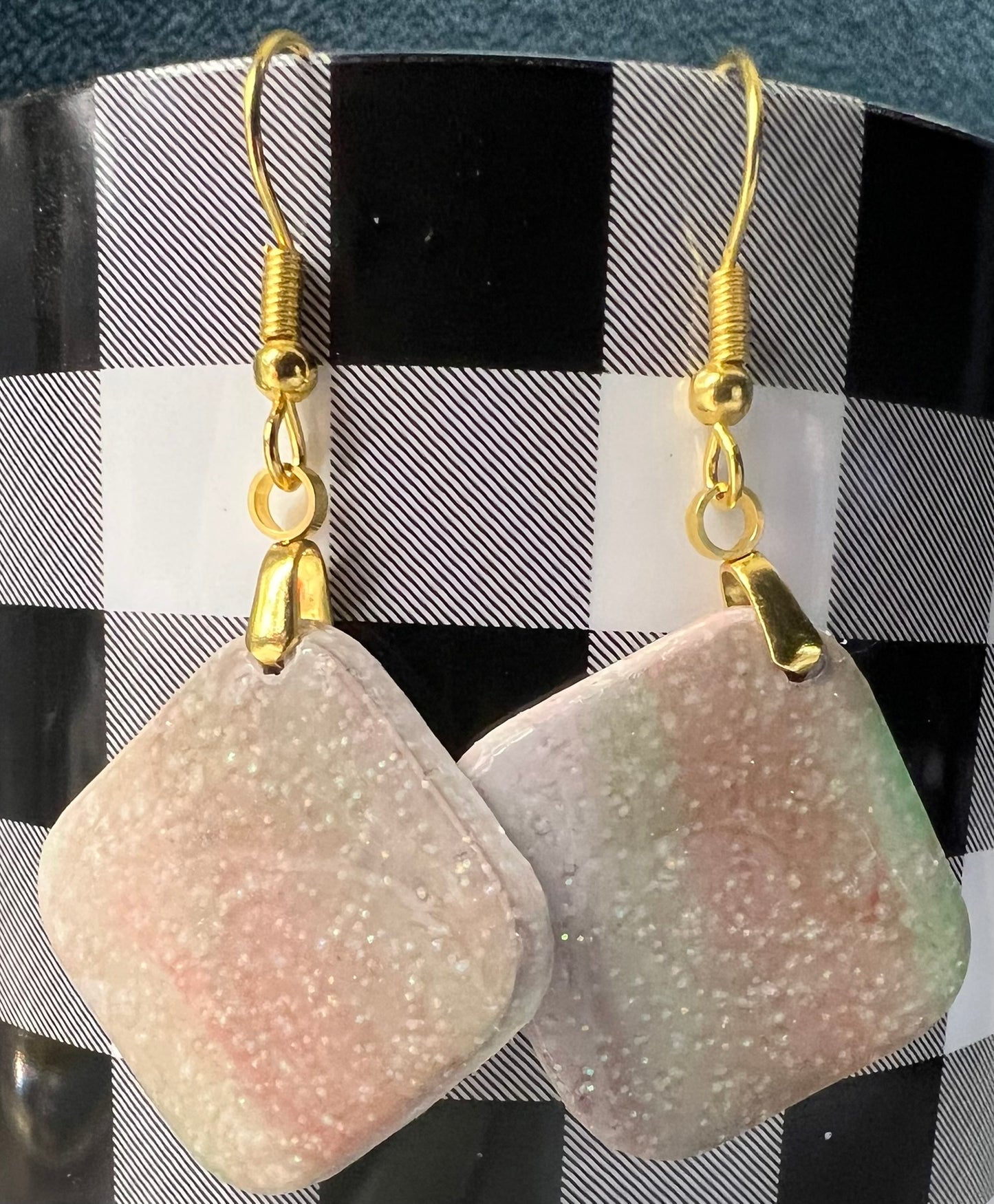 Pastel Iridescent Square Earrings