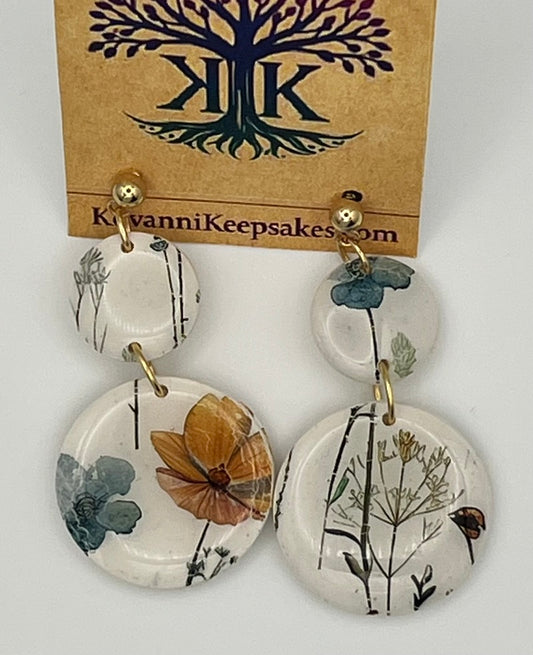Floral Double‑Circle Earrings