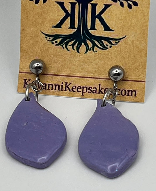 Purple Marbled Teardrop Earrings