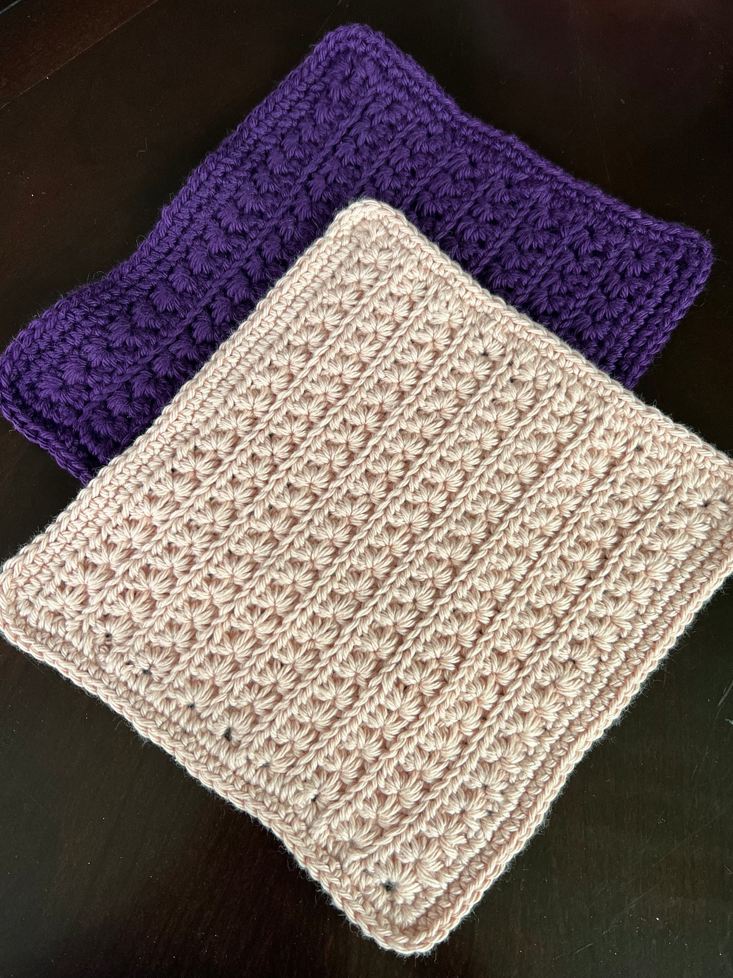 🧶 Hand‑Crocheted Washcloths — 100% Cotton