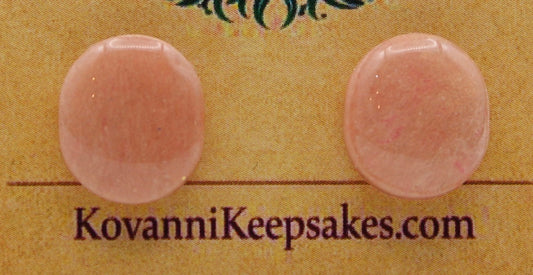 Soft Peach Oval Studs