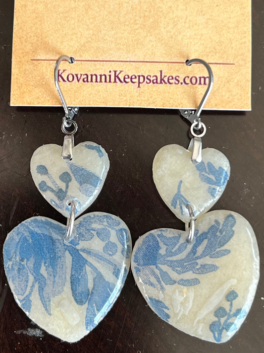 Handcrafted Heart Clay Earrings
