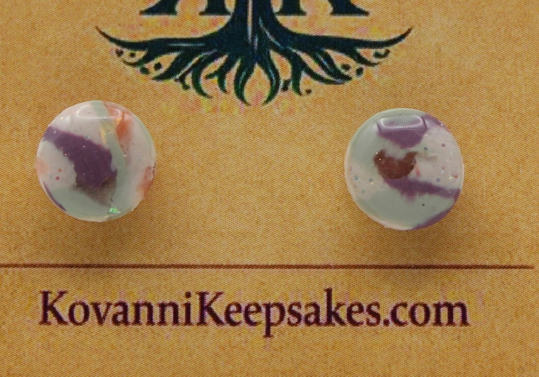 Purple & Copper Marbled Studs