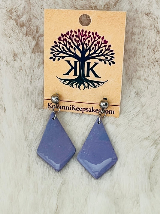 Lavender Diamond Clay Earrings