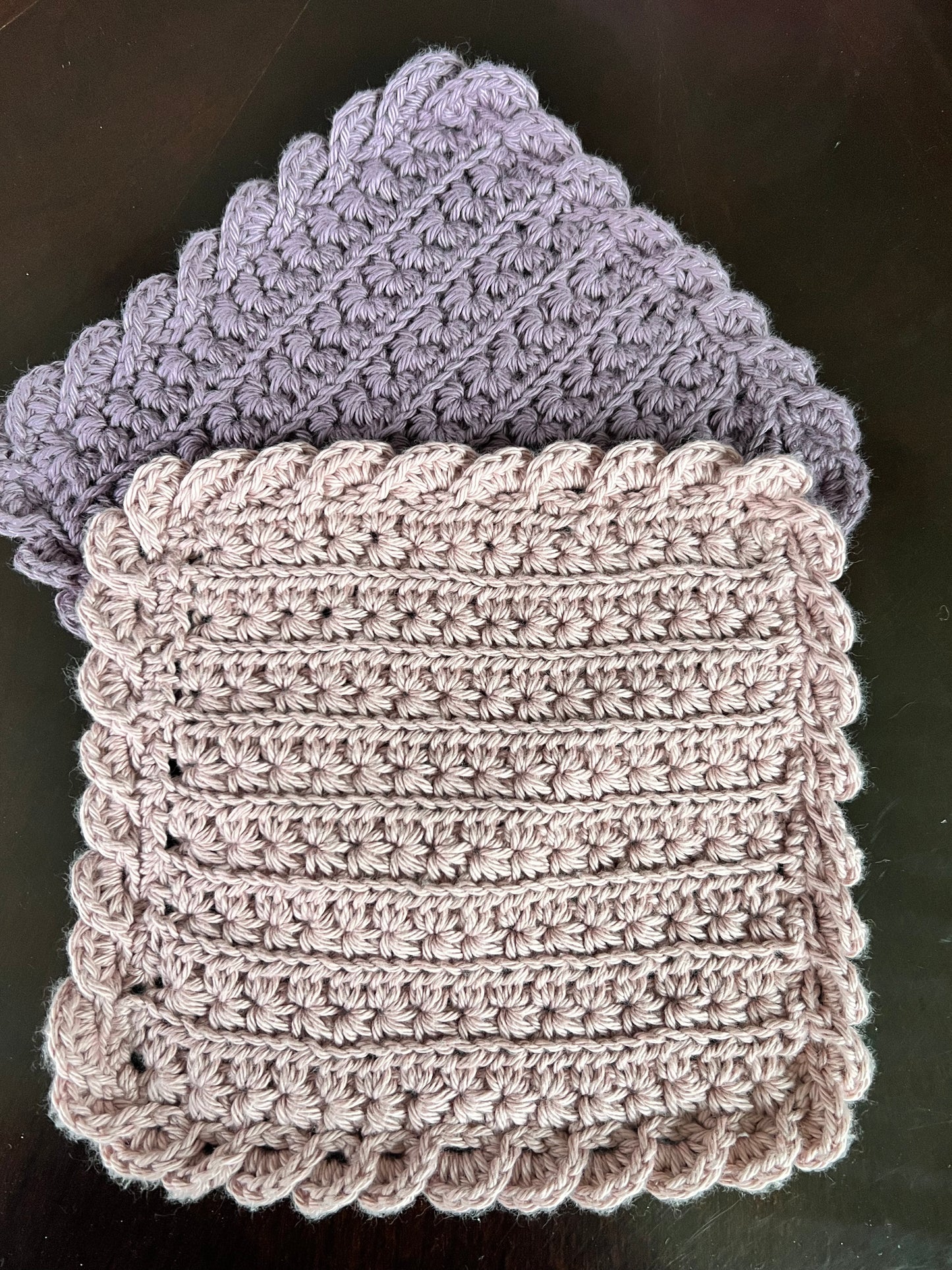 🧶 Hand‑Crocheted Washcloths — 100% Cotton