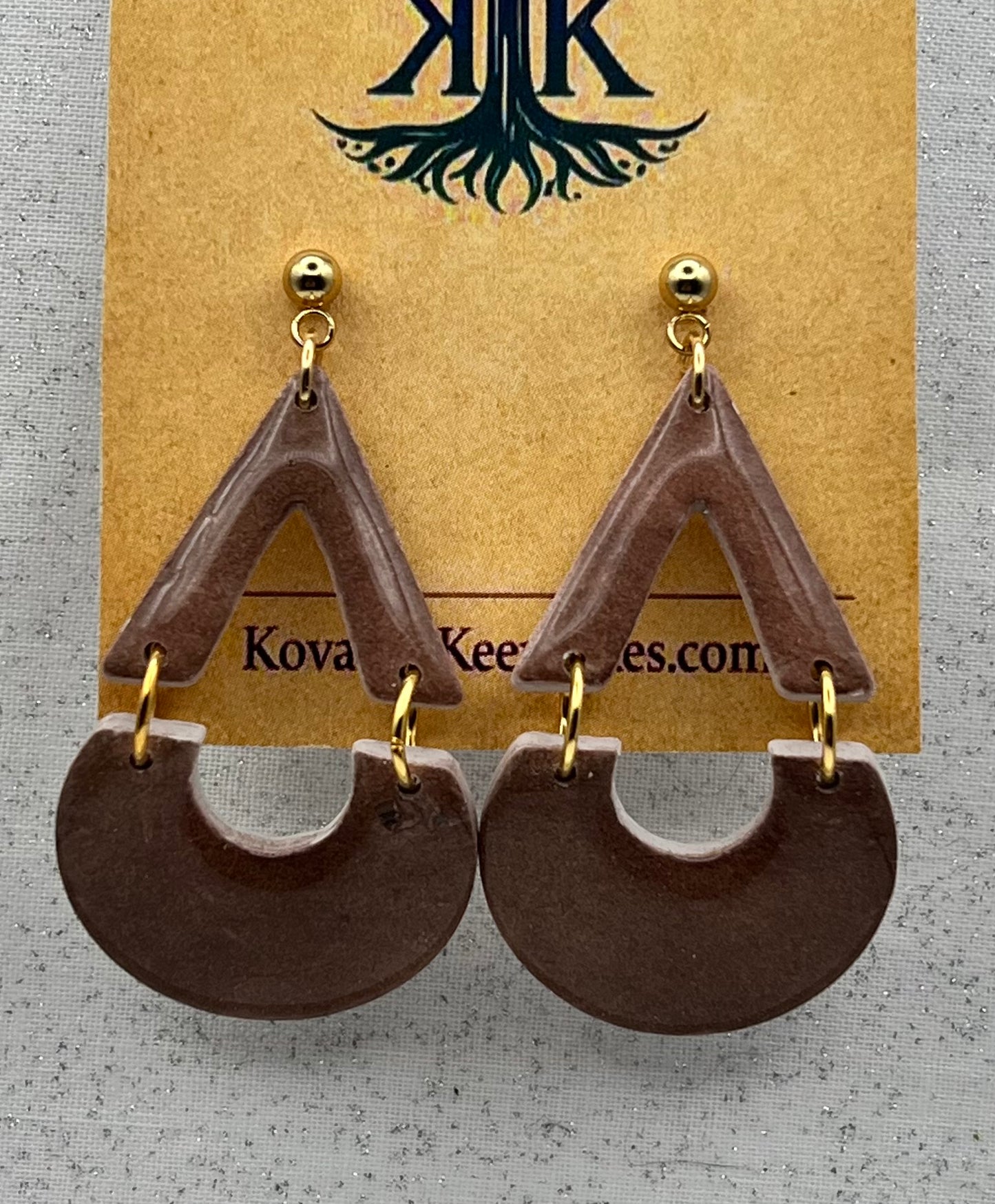 Brown Geometric Earrings