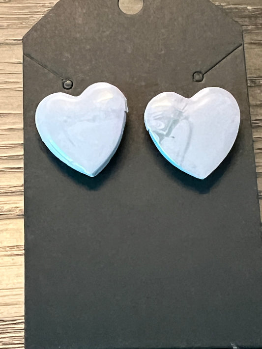 Handcrafted Heart Clay Earrings