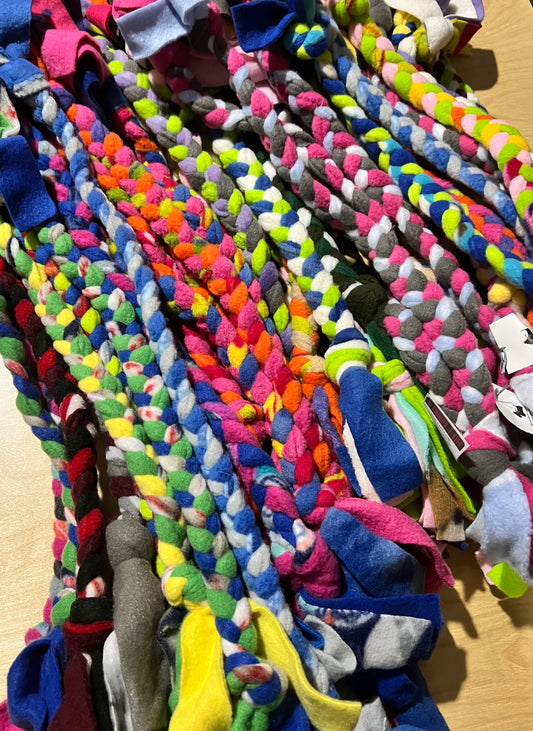 Handmade Fleece Dog Tug Toys — Mystery Bundle of 4