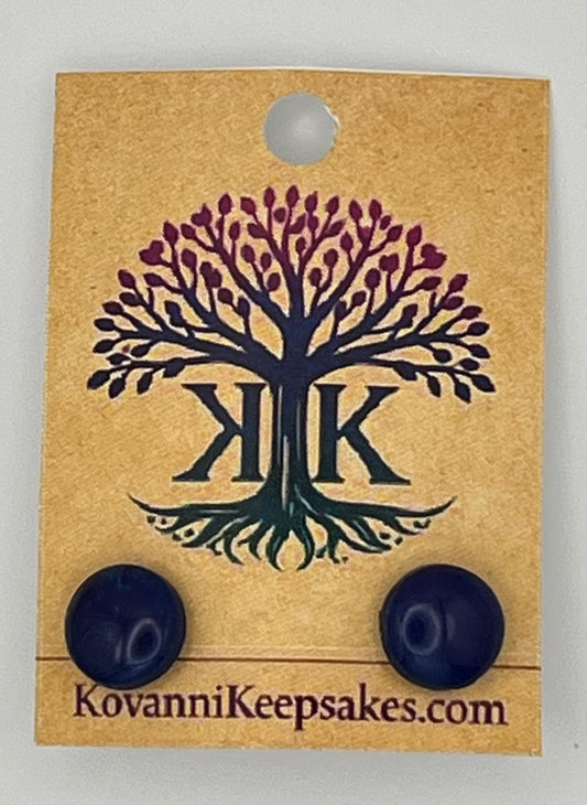 Dark Navy Clay Stud Earrings