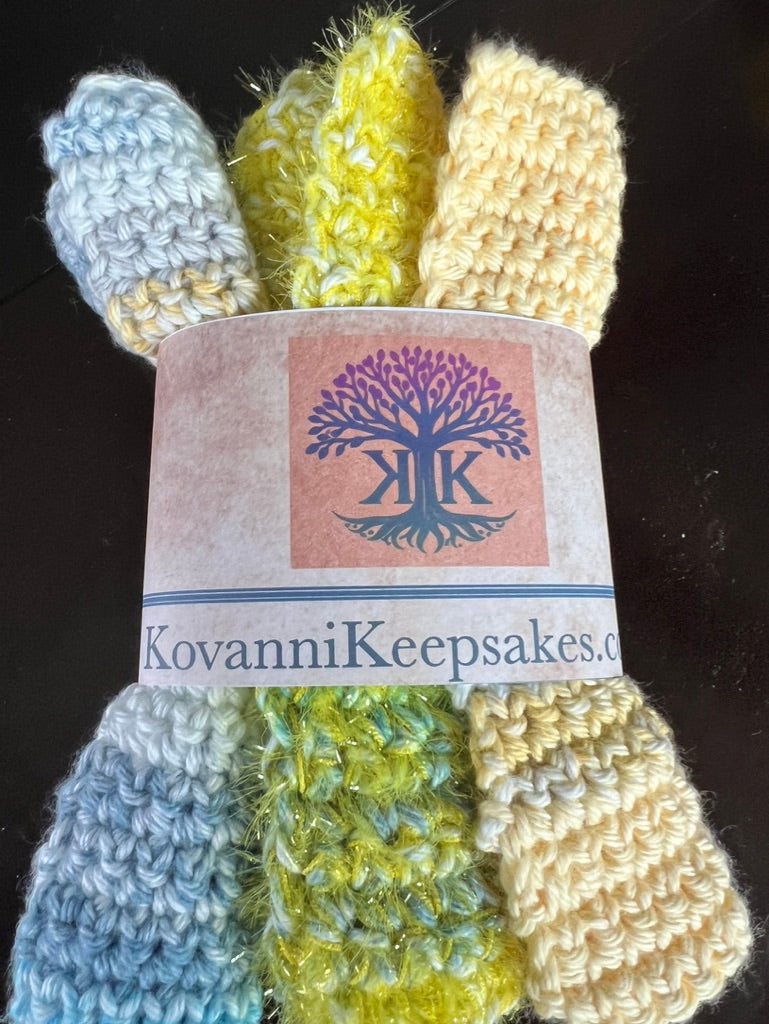 🧶 Grandma’s 3‑Piece Washcloth Set — 2 Cotton + 1 Scrubby
