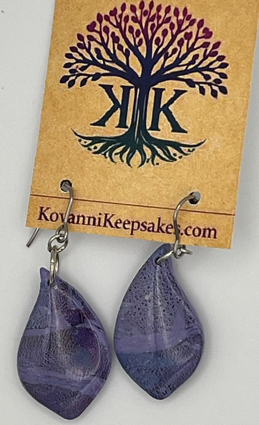 Purple–Blue Anchor Clay Earrings (Copy)