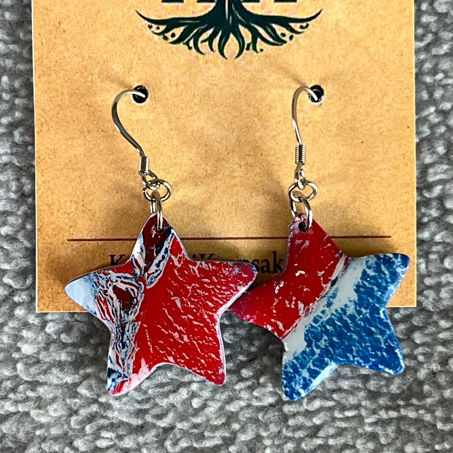 Patriotic Star Hook Earrings