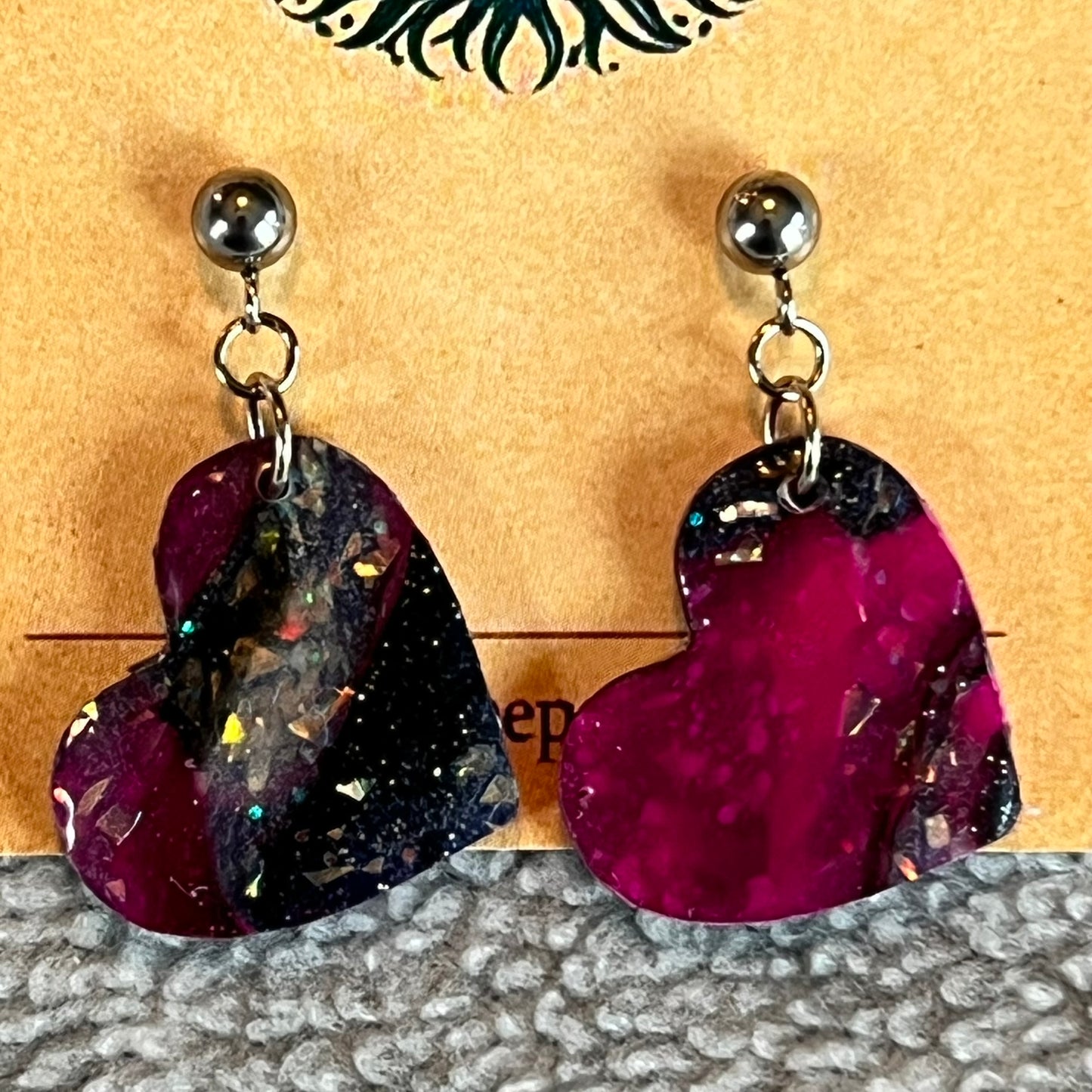 Handcrafted Heart Clay Earrings