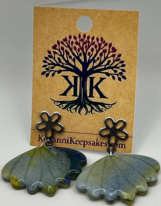 Marbled Shell Dangle Earrings